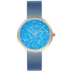 Obaku Women's Analog Watch - Glimmer Quartz Blue Dial Steel Bracelet | V289LHVMMA