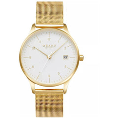 Obaku Women's Watch - Chia Lille Quartz Yellow Gold Mesh Bracelet | V298LDGWMG