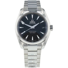 Omega Men's Watch - Seamaster Automatic Black Dial Silver Bracelet | O23110392101002