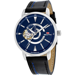 Seapro Men's Watch - Elliptic Automatic Open Heart Blue Dial Leather Strap | SP0143