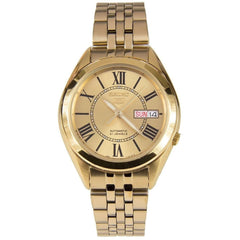 Seiko Men's Analog Watch - Seiko 5 Automatic Yellow Gold Steel Bracelet | SNKL38K1