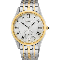 Seiko Men's Watch - Essentials Quartz White Dial Two Tone Steel Bracelet | SRK048P1