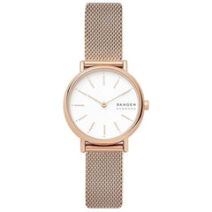 Skagen Women's Watch - Signature Lille White Dial Rose Gold Steel Bracelet | SKW2694
