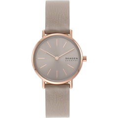 Skagen Women's Analog Watch - Signature Lille Rose Gold Case Leather Strap | SKW3060