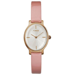 Timex Women's Watch - Milano Quartz Silver Tone Dial Pink Leather Strap | TW2R94600