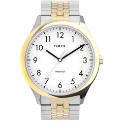 Timex Men's Analog Watch - Easy Reader Quartz White Dial Two Tone Bracelet | TW2U40000