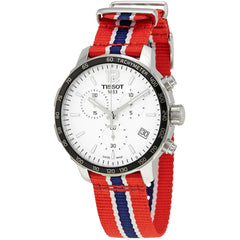 Tissot Men's Watch - Quickster Quartz Chrono White Dial Strap Watch | T0954171703732