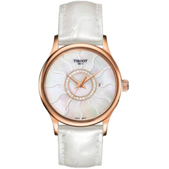 Tissot Women's Watch - T-Gold Quartz White MOP Dial Leather Strap | T9142104611600