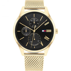 Tommy Hilfiger Watch - Men's Damon Quartz Black Dial Yellow Gold Bracelet | 1791848