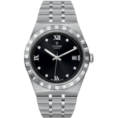 Tudor Men's Watch - Royal Automatic Diamond Black Dial Silver Bracelet | M28500-0006