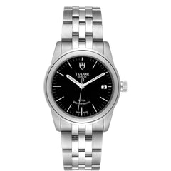 Tudor Men's Watch - Glamour Automatic Black Dial Silver Tone Bracelet | M55000-0007