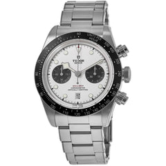 Tudor Men's Watch - Black Bay Quartz Chrono White Dial Silver Bracelet | M79360N-0002