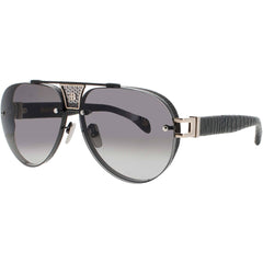 Bugatti Unisex Sunglasses - Aviator Black/White Gold Titanium Full Rim Frame | 05 BK
