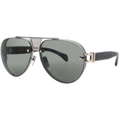 Bugatti Unisex Sunglasses - Aviator Shape Gunmetal/White Gold Titanium Frame | 05 GM