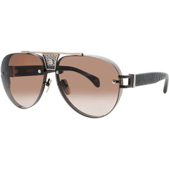 Bugatti Unisex Sunglasses - Aviator Shape White Gold/Black Titanium Frame | 05 WG/BK