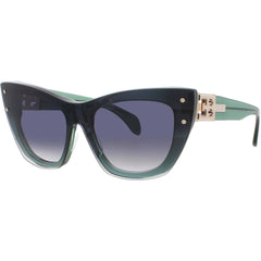 Bugatti Women's Sunglasses - Cat Eye Green Crystal Acetate/Titanium Frame | 48L BGN