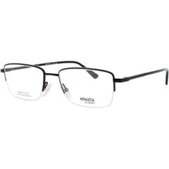 Elasta Men's Eyeglasses - Rectangular Matte Black Metal Half Rim Frame | E 7249 3003