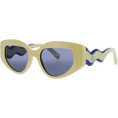 Karl Lagerfeld Unisex Sunglasses - Oval Shape Shiny Yellow Plastic Frame | KL6144S 703