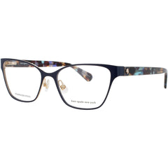 Kate Spade Women's Eyeglasses - Cat Eye Gold/Blue Metal Full Rim Frame | IVIE LKS