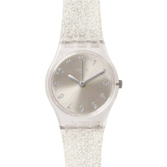 Swatch Women's Watch - Time to Swatch Silver Glistar Too Quartz Grey Dial | LK343E
