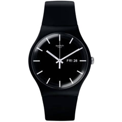 Swatch Unisex Watch - Power Tracking Mono Black Quartz Bio-Sourced Strap | SO29B704