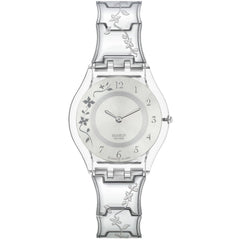 Swatch Women's Watch - Climber Flowery Silver Tone Dial Steel Bracelet | SS08K100G
