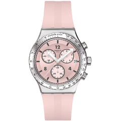 Swatch Women's Watch - Swatch Essentials Poppingly Pink Chrono Rubber Strap | YVS532