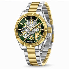 Invicta Men's Watch - Objet D Art Quartz Green Skeleton Dial Two Tone Case | 50381