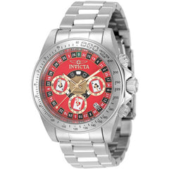 Invicta Men's Watch - Speedway Chronograph Red Dial Silver Tone Bracelet | 50494