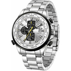 Invicta Men's Watch - Aviator Quartz Chronograph Silver and Gunmetal Bezel | 50501