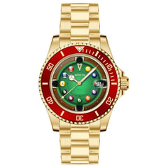 Invicta Men's Watch - Pro Diver Green and Red Dial Yellow Gold Bracelet | 50522
