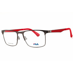 Fila Men's Eyeglasses - Gunmetal/Red Metal Rectangular Full Rim Frame | VF9970 0627