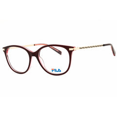 Fila Women's Eyeglasses - Burgundy/Gold Acetate Round Full Rim Frame | VFI264 01CK