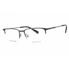 Gant Men's Eyeglasses - Matte Gunmetal Rectangular Shape Half Rim Frame | GA50053 009