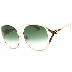 Gucci Women's Sunglasses - Gold Metal Oversized Shape Full Rim Frame | GG0225S 003