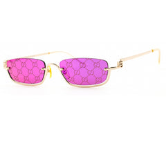 Gucci Unisex Sunglasses - Gold Metal Rectangular Shape Full Rim Frame | GG1278S 005
