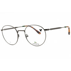 Lacoste Men's Eyeglasses - Dark Gunmetal Metal Full Rim Round Frame | L2308 035