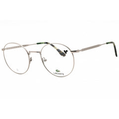 Lacoste Men's Eyeglasses - Light Gunmetal Metal Full Rim Round Frame | L2308 033