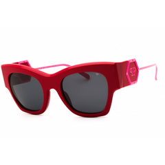 Philipp Plein Women's Sunglasses - Shiny Red/Pink Cat Eye Shape Frame | SPP120M 06Y6