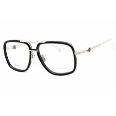 Philipp Plein Men's Eyeglasses - Palladium/Black Metal/Acetate Frame | VPP063M 0K07