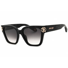 Roberto Cavalli Women's Sunglasses - Black Acetate Rectangular Frame | SRC066M 0981