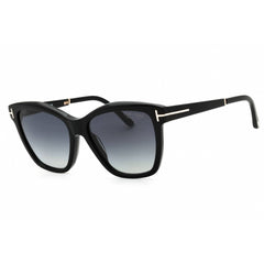 Tom Ford Women's Sunglasses - Shiny Black Cat Eye Shape Full Rim Frame | FT1087 01D