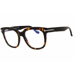 Tom Ford Women's Eyeglasses - Havana Acetate Rectangular Shape Frame | FT5537-B 52