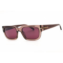 Tom Ford Unisex Sunglasses - Shiny Light Brown Acetate Rectangular Frame | FT1075 45U