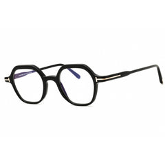 Tom Ford Men's Eyeglasses - Shiny Black Acetate Round Full Rim Frame | FT5900-B 48.5