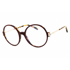 Tom Ford Women's Eyeglasses - Bordeaux/Gold/Brown Round Full Rim Frame | FT5914-B 071