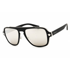 Versace Men's Sunglasses - Matte Black/Silver Rectangular Frame | 0VE2199 10006G