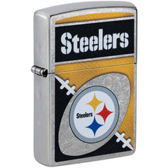 Zippo Windproof Pocket Lighter - NFL Pittsburgh Steelers Chrome Logo Design | 46461
