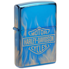 Zippo Windproof Lighter - Harley Davidson Flames Design High Polish Blue | 49469