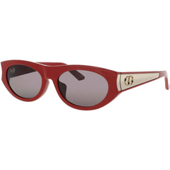 Dior Women's Sunglasses - Shiny Red/Gold Plastic Oval Full Rim Frame | CD40225F 66A